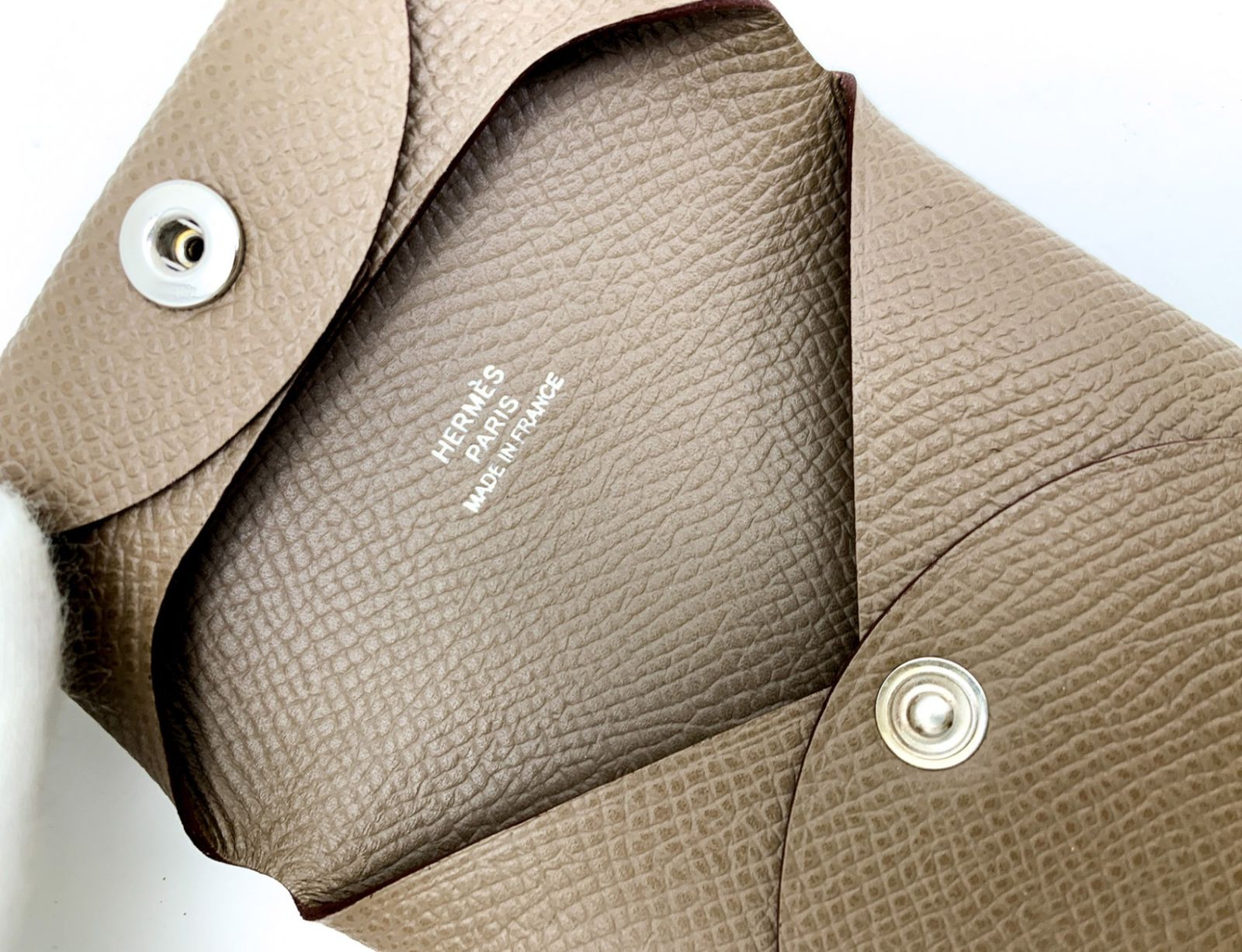 HERMES エルメス エトゥープ グレージュ系 バスティア コイン