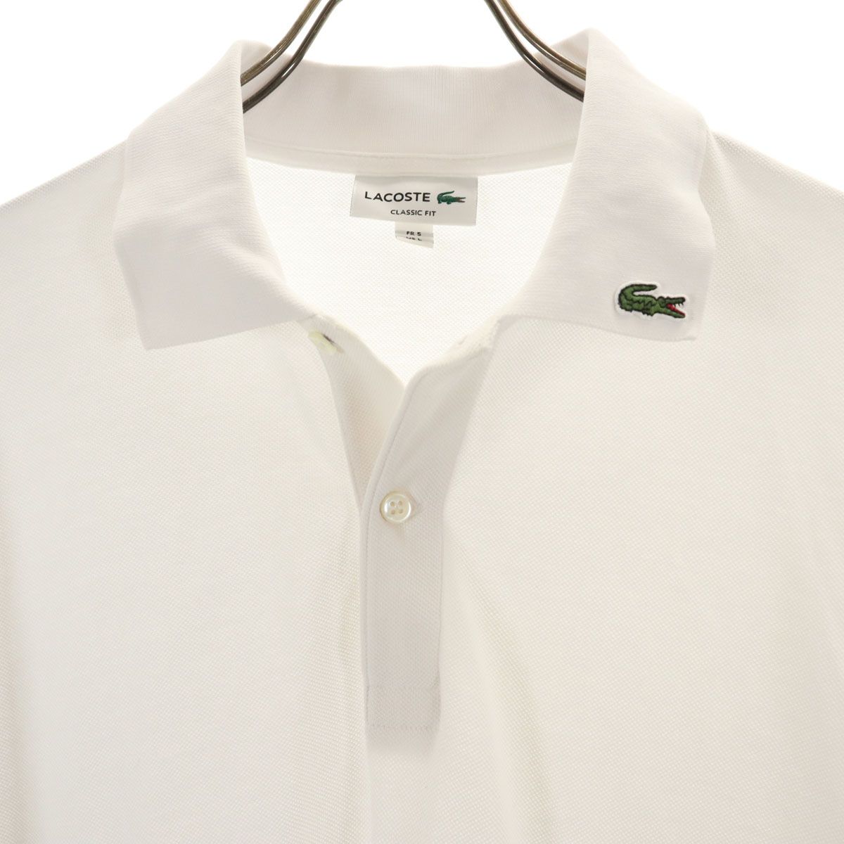 LACOSTE CLASSIC FIT ホワイトポロシャツ 未使用 LACOSTE ポロシャツ 「LACOSTE for BEAUTY＆YOUTH」 1トーン パイル