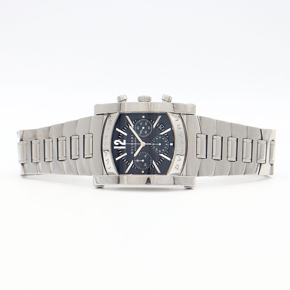 BVLGARI ブルガリ アショーマ クロノグラフ AA48SCH デイト 黒  