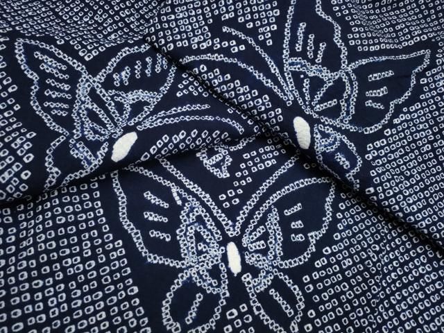 平和屋着物∴夏物 浴衣 有松鳴海絞り 舞蝶文 綿 CAAY4535ng