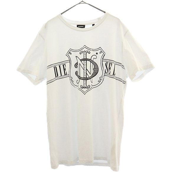 ディーゼル プリント 半袖 Tシャツ M ホワイト DIESEL メンズ 【中古】  【230822】 メール便可