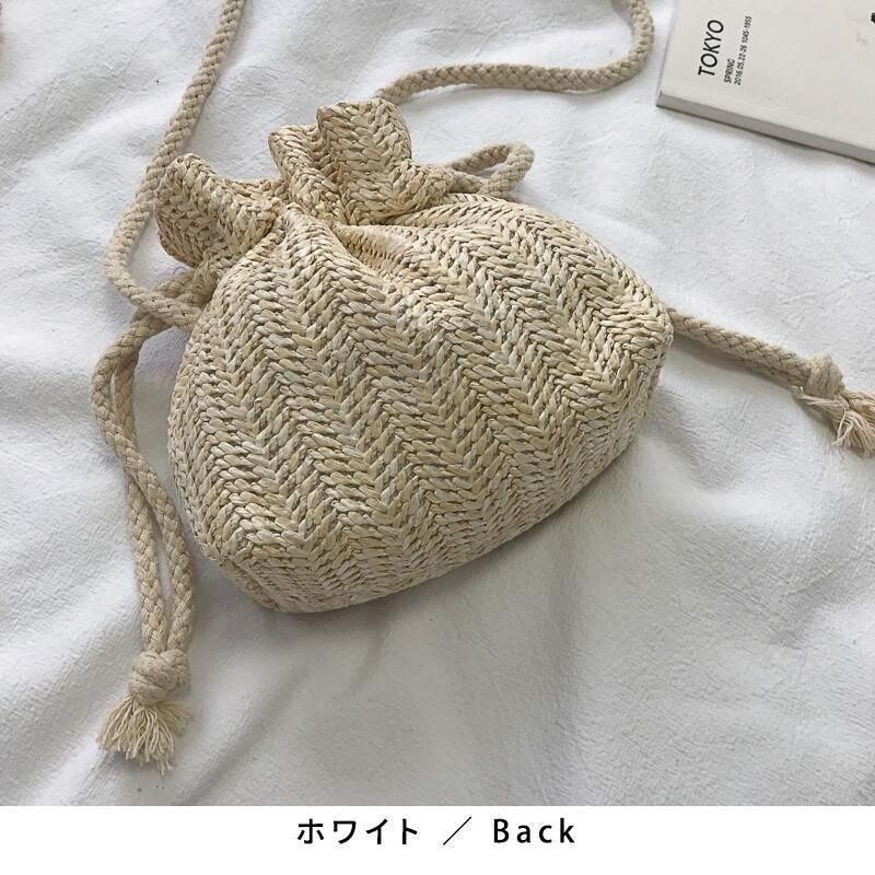 ショルダーバッグ 葉っぱ モチーフ 巾着 かごバッグ ポーチ summer 刺繍 リゾート 夏バッグ ざっくり 素朴 おしゃれ かわいい 肩掛け 斜め掛け 手提げ キッズ 子