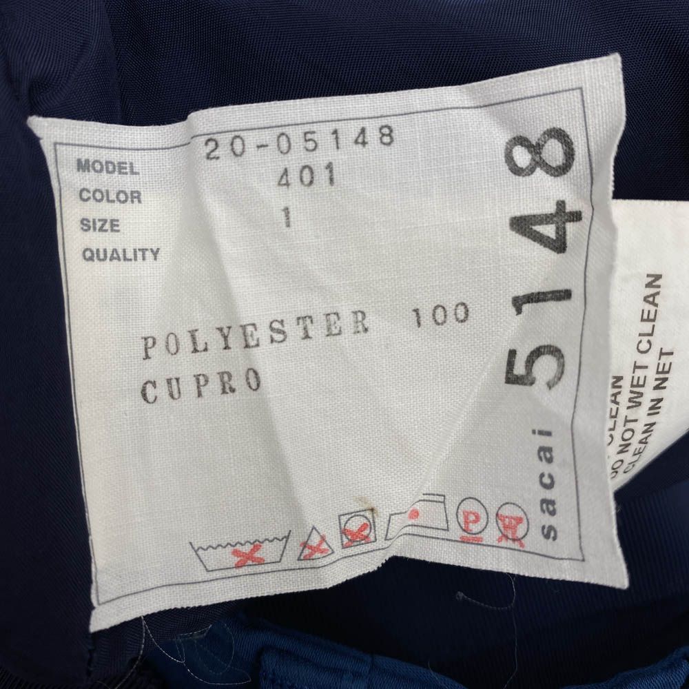 Sacai サカイ 20-05148 エステル ベイカー スラックスパンツ ブルー系  