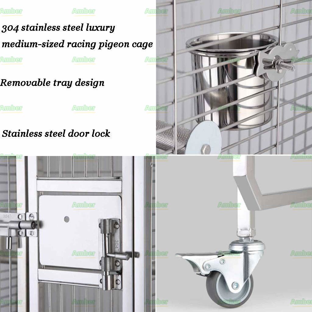 鳥かご・ケージ 豪華な大型オウムケージ、 中庭鳩繁殖ケージ、 正方形のステンレス鋼の鳥かご、 キャスター付き (Color : Silver, Size  : 56*49*90cm) - メルカリ