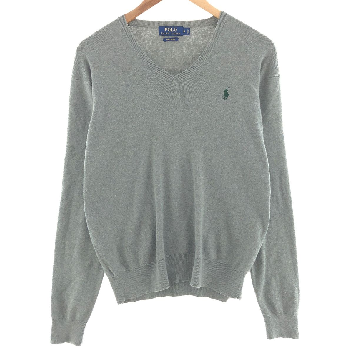 古着 ラルフローレン Ralph Lauren POLO RALPH LAUREN Vネック コットンニットセーター メンズS/eaa390080