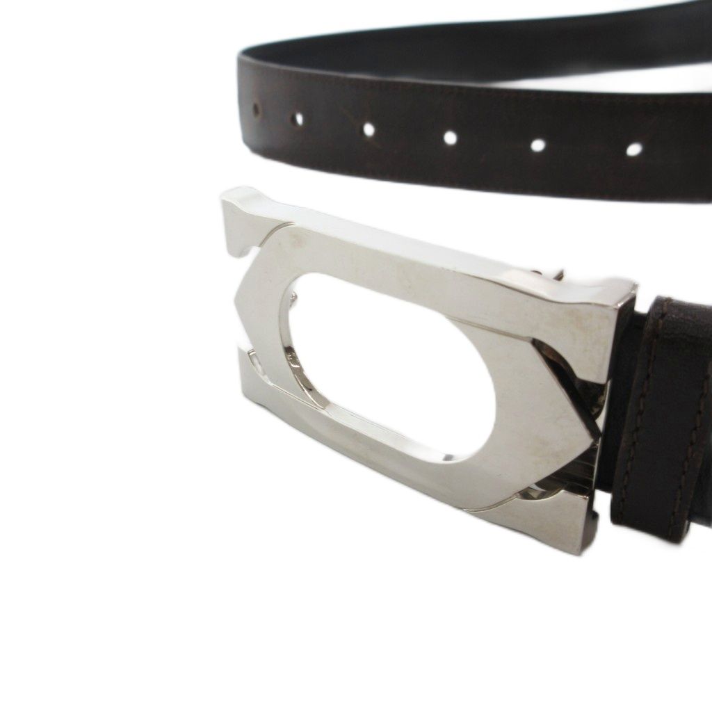  カルティエ Cartier ベルト ダブルCロゴ バックル 黒 ブラック UO GY 19 ベルト 小物