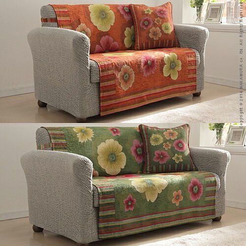 イタリア製 バンド付きソファカバー フィオーレ 3人掛 ソファカバー 3人掛け 肘なし