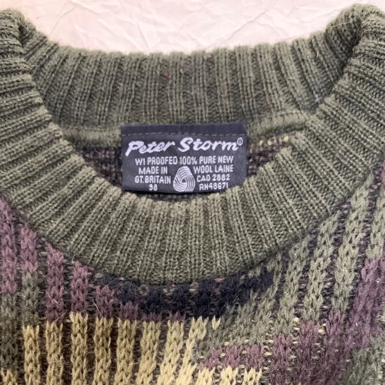 ピーターストーム peter storm 89年製 サイズL イギリス製 - ニット 