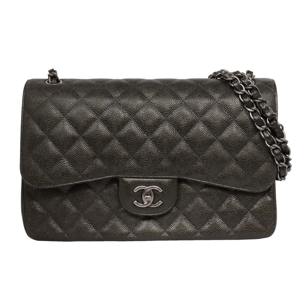 CHANEL シャネル マトラッセ30 チェーン ショルダーバッグ A58600 ダブルフラップ ダブルチェーン キャビアスキン グリーン 緑  24番台 - メルカリ