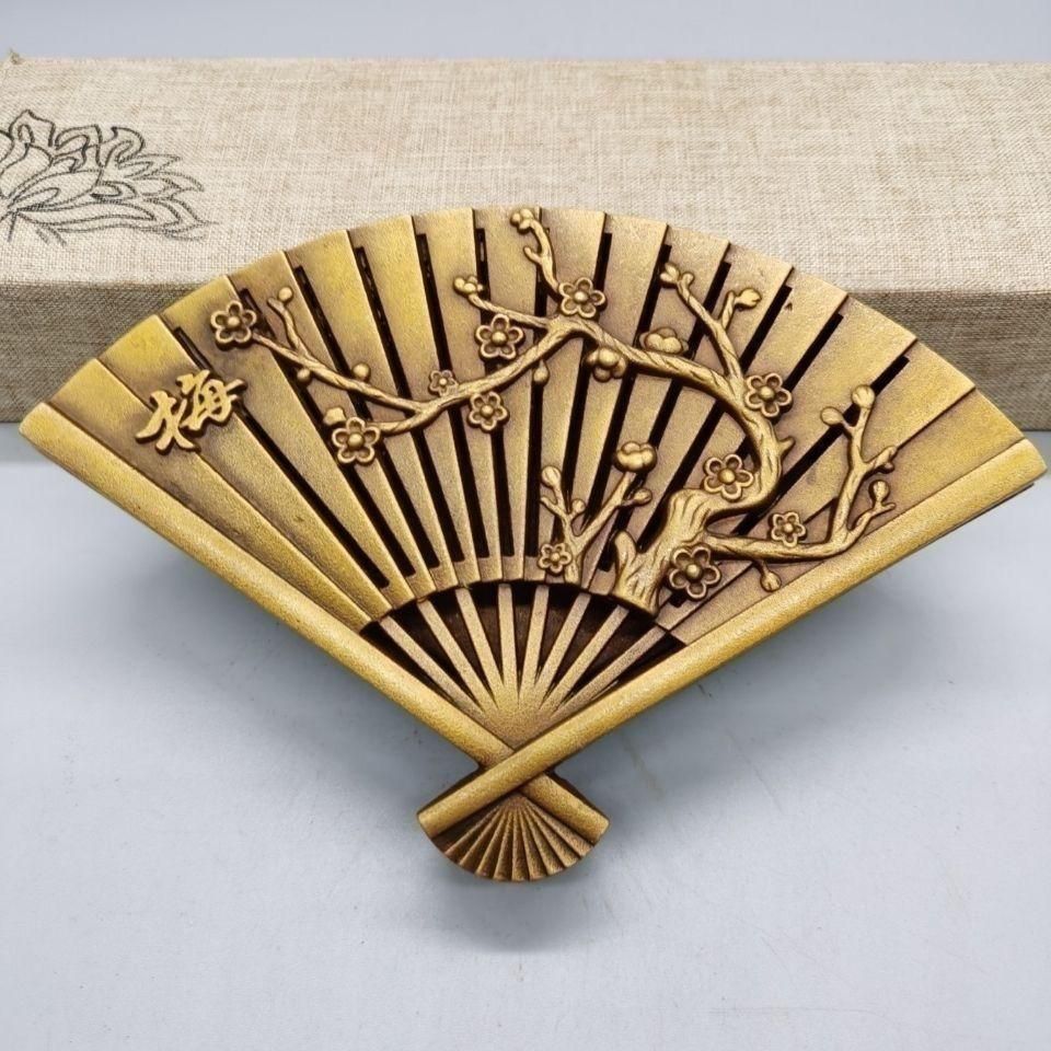 梅の花扇子 薫香炉 文房用品 装飾品 工芸品 美術品 置物
