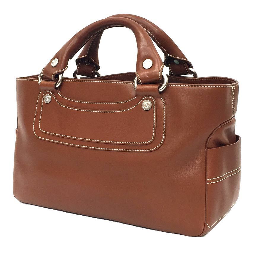 セリーヌ トートバッグ ブギーバッグ ブラウン ラージ レザー 中古