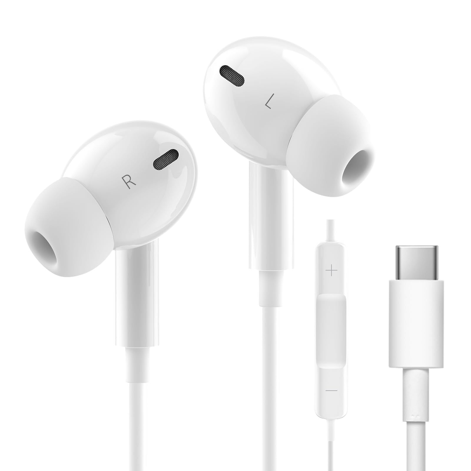 【迅速発送】【音質強化バージョン】タイプc イヤホン TYPE-Cイヤホン 有線 【iphone1516対応】 USB-Cイヤホン有線 TPYE-Cジャック HIFI音質 音量調整 重低音 ノイズキャンセリング マイク付き 通話