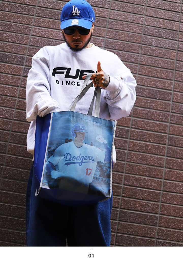 トートバッグ ドジャース 大谷翔平 選手 写真 公式 リサイクル