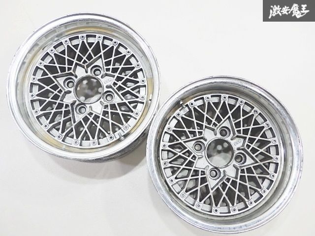【当時物】SSR FM フォーミュラ 14インチ 6.5J ＋5 114.3 4H 4穴 メッシュ ホイール 2本セット AE86 レビン トレノ サニトラ 旧車