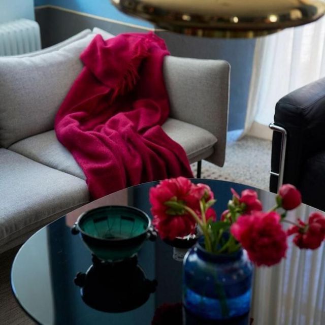 KLIPPAN クリッパン ウールスロー ゴットランド GOTLAND チェリーレッド ブランケット ひざ掛け 北欧 シンプル インテリア