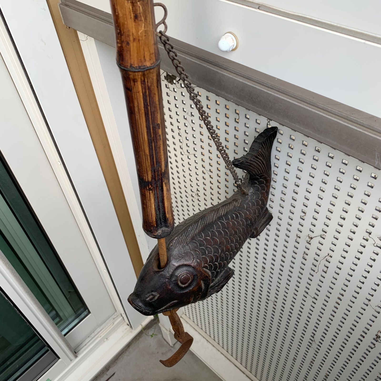 自在鉤 竹 レトロ 囲炉裏 古民家 アンティーク 魚 魚付き インテリア 自在鉤 竹 レトロ 囲炉裏 古民家 アンティーク 魚 魚付き