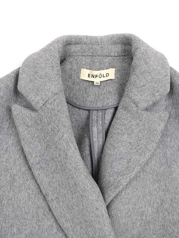 ENFOLD エンフォルド 14AW ショートビーバーAラインコート グレー 36
