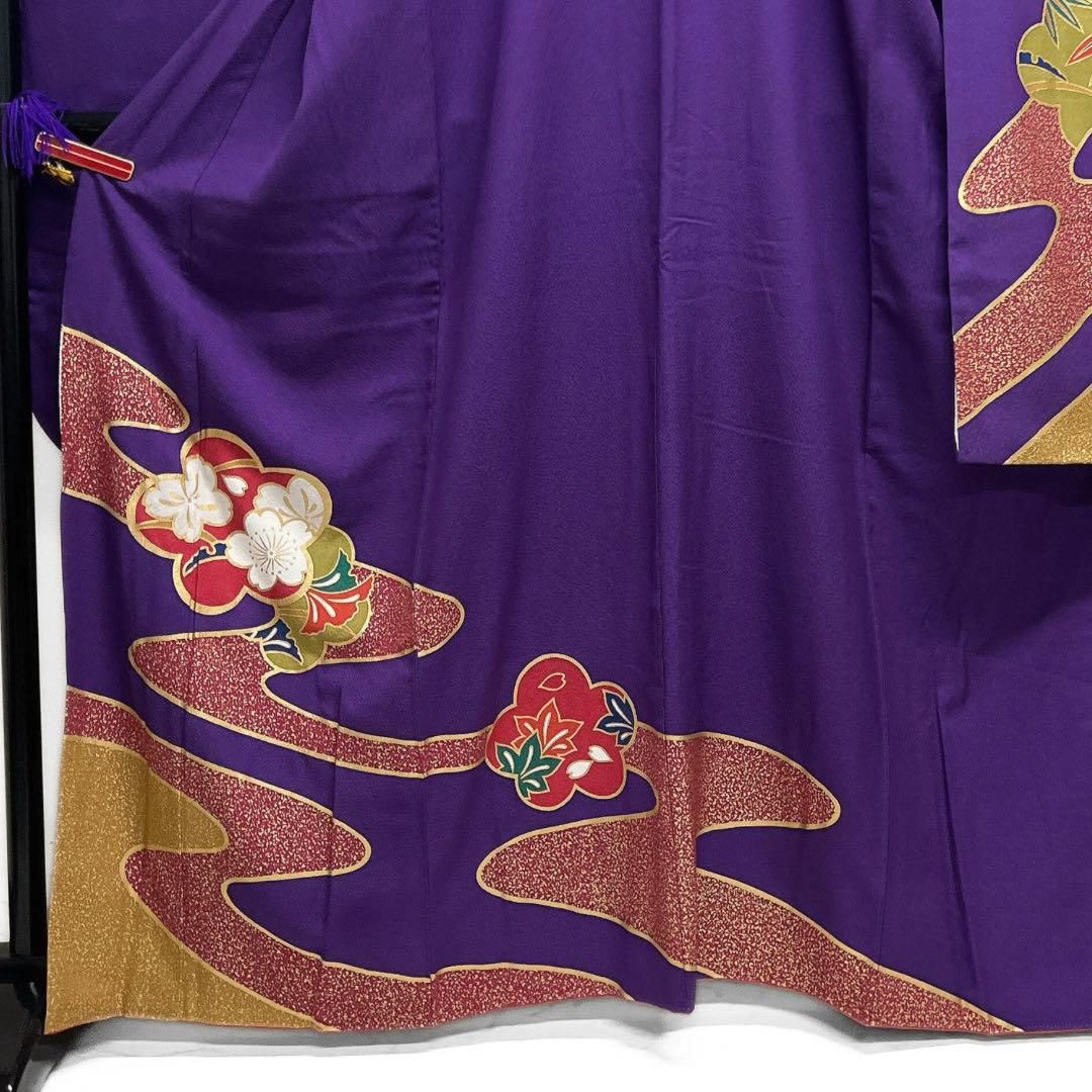 振袖　金彩　流水　梅　桜　露草　芝草　楓　銀杏　成人式　着物　101b d 振袖 金彩 流水 梅 桜 露草 芝草 楓 銀杏 成人式 着物 101b d