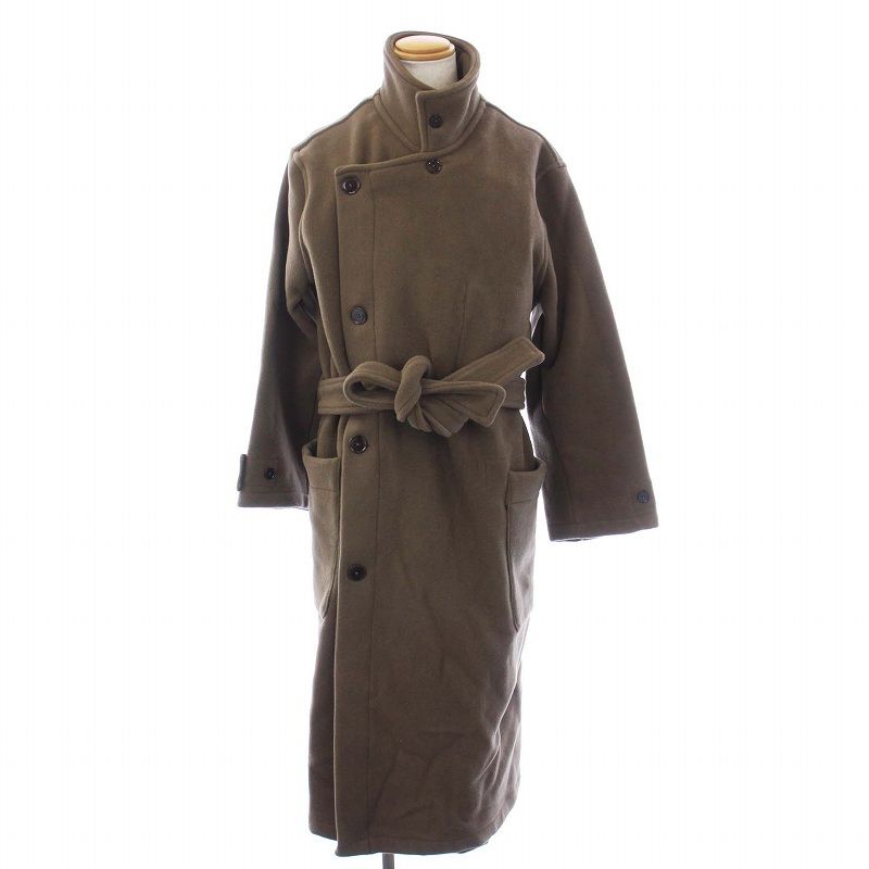 ルメール LEMAIRE 23AW WRAP COAT ラップコート アウター ロング ウール S 茶 ブラウン CO1037 LF1116 /KH