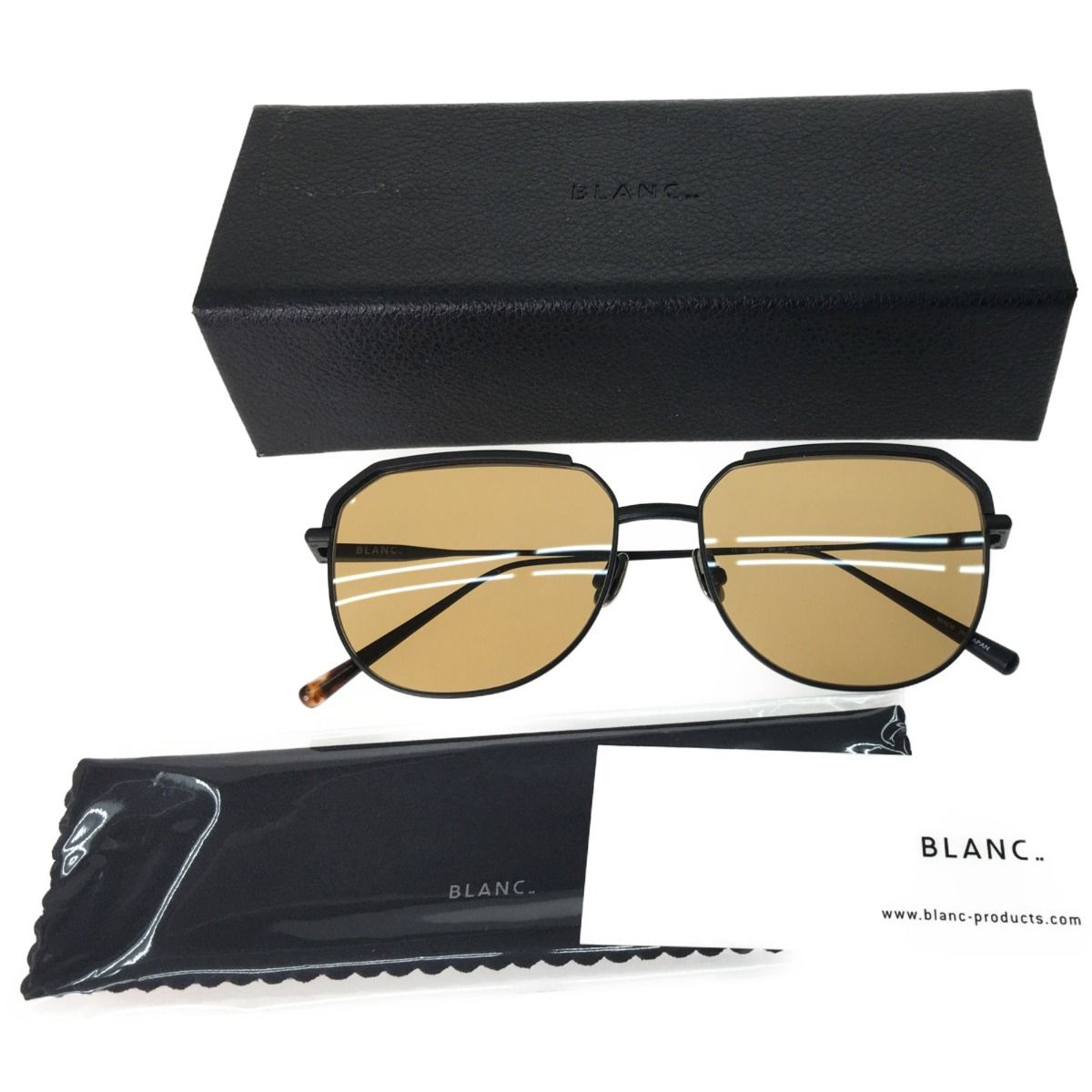 ▽▽BLANC ブラン アイウエア サングラス チタンフレーム ケース付 