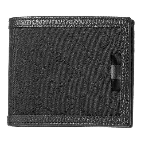 新品 グッチ GUCCI 2つ折り財布 アウトレット GGナイロン ブラック 黒