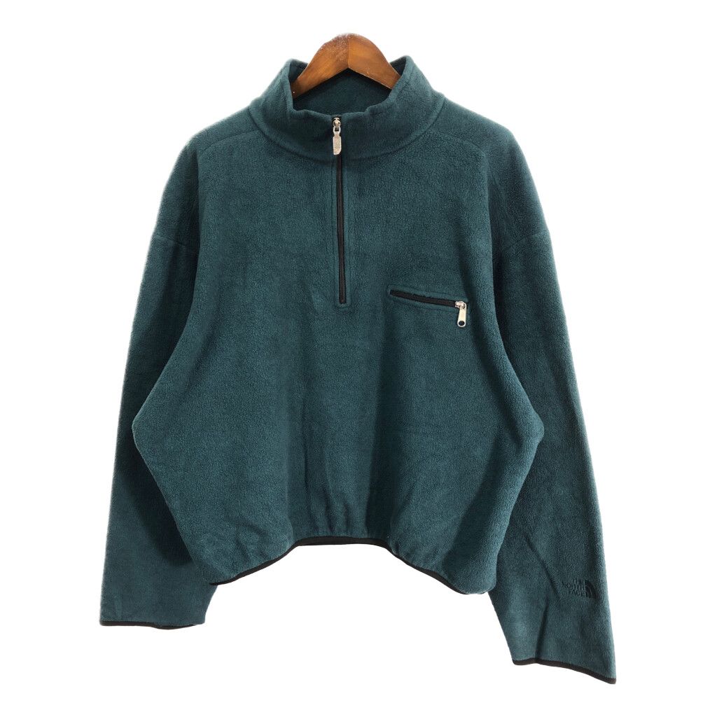 00年代 USA製 THE NORTH FACE ノースフェイス ハーフジップ フリースジャケット アウトドア グリーン (メンズ XL) 中古 古着 S4069 00年代 USA製 THE NORTH FACE ノースフェイス ハーフジップ