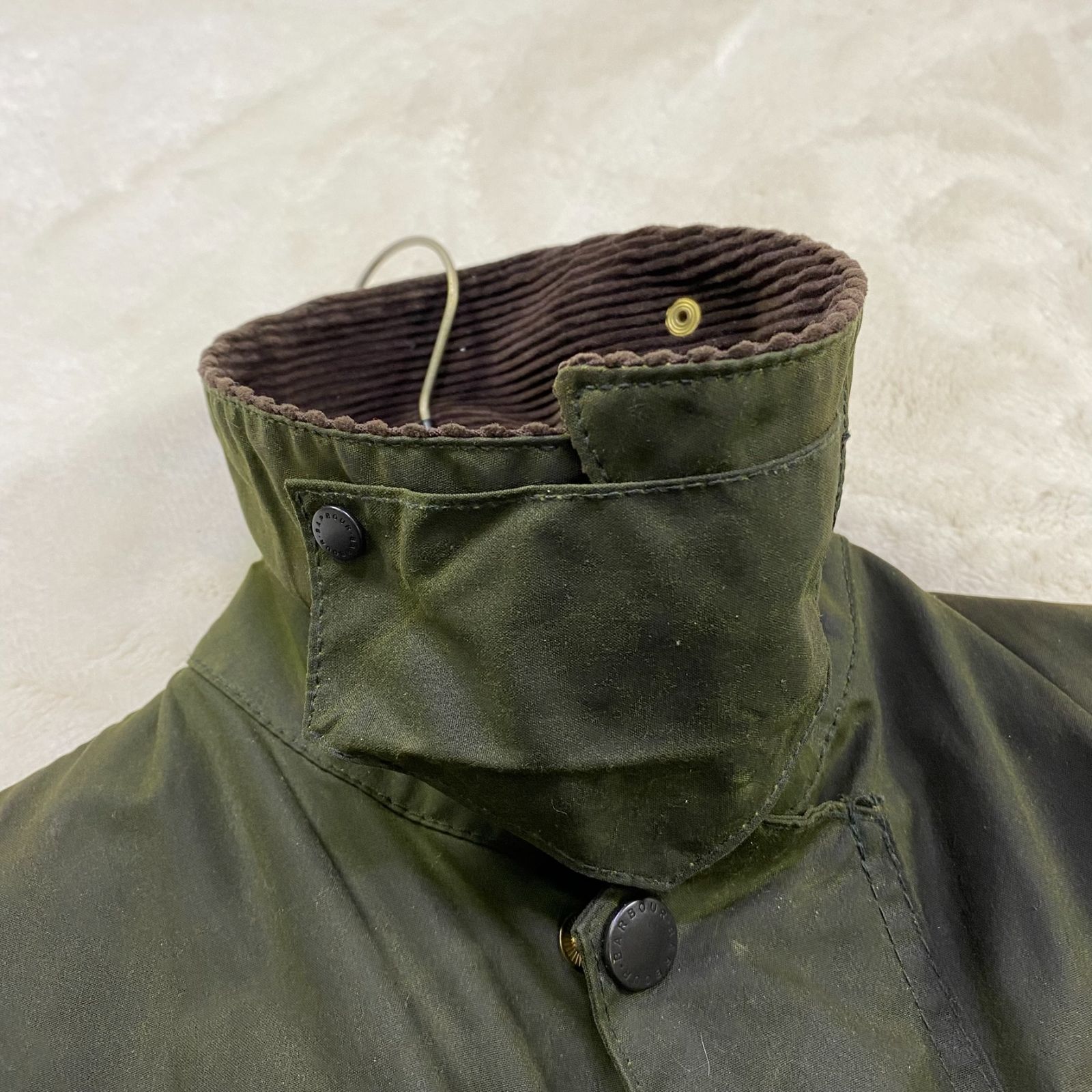 Barbour ダークグリーン ロングジャケット Barbour バーレー オイルド