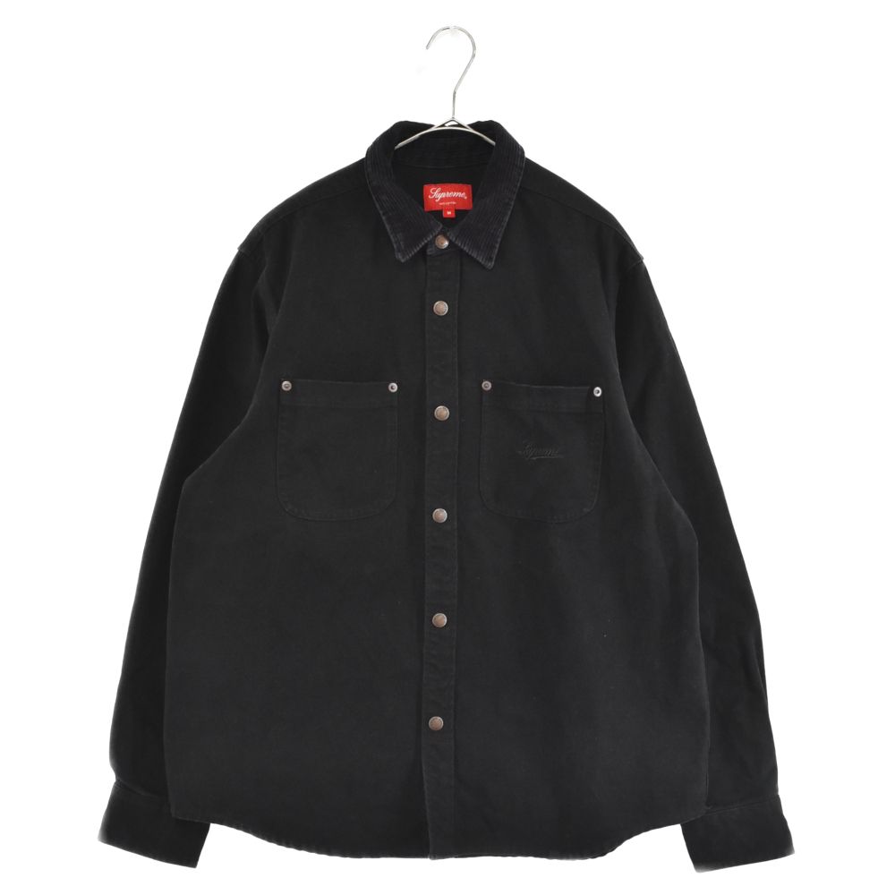 SUPREME (シュプリーム) 19AW Script Canvas Snap Shirt スクリプト キャンバス スナップシャツ ジャケット  ブラック - メルカリ