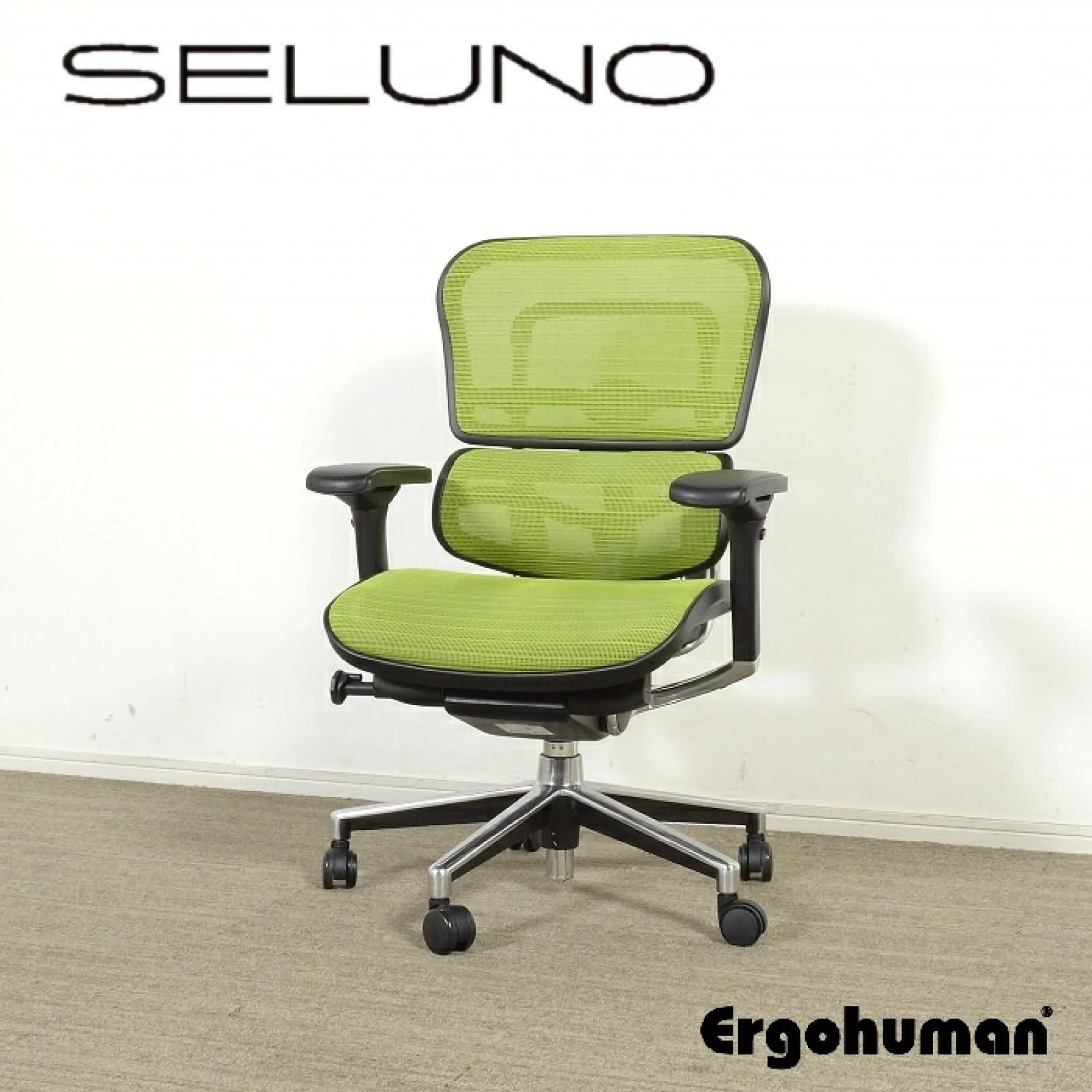 ◾︎SELUNO◾︎ 展示 Ergohuman エルゴヒューマン Pro | プロ ワークチェア | グリーン 13万 v400