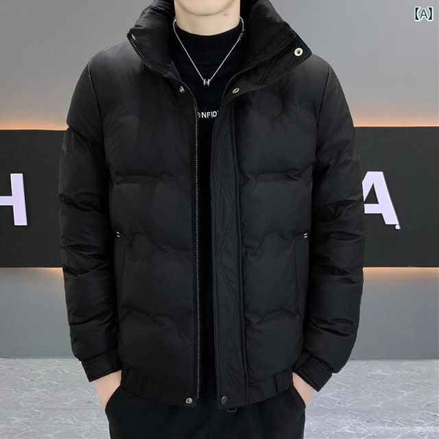 L 春 コーデ メンズ 服 シンプル ファッション オシャレ 大人 かっこいい 大きいサイズ ストリート 紳士服 冬 ダウン ジャケット カジュアル スタンド 厚手 暖かい