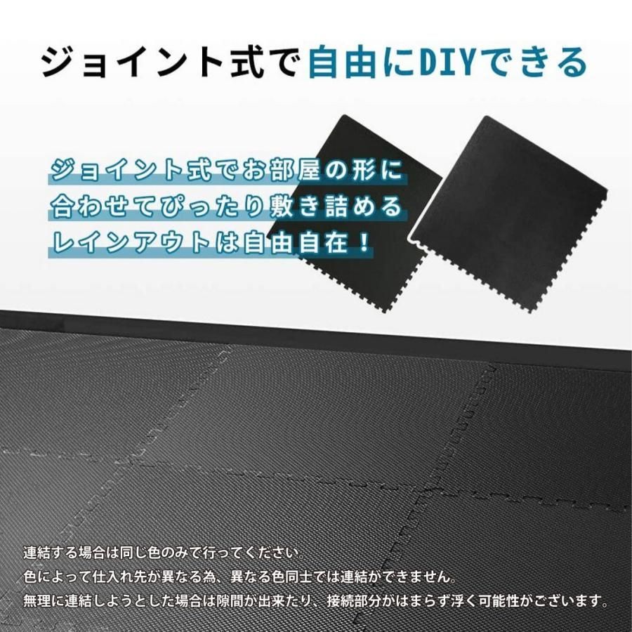 ジョイントマット 12枚 ブラック／グレー トレーニングマット 60*60*1.2cm