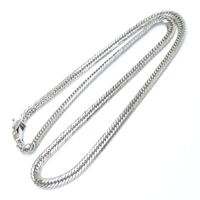 喜平ネックレス Pt850プラチナ 12面 トリプル 45cm 27.2g/76014【中古 