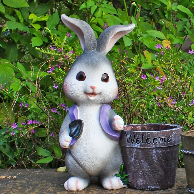 鉢植え 植木鉢 プランター プラントポット フラワーポット ガーデニング ウサギ うさぎ ラビット 屋外 屋内 装飾 インテリア 庭 玄関 観葉植物 多肉植物 サボテン オブジェ おしゃれ バルコニー 樹脂