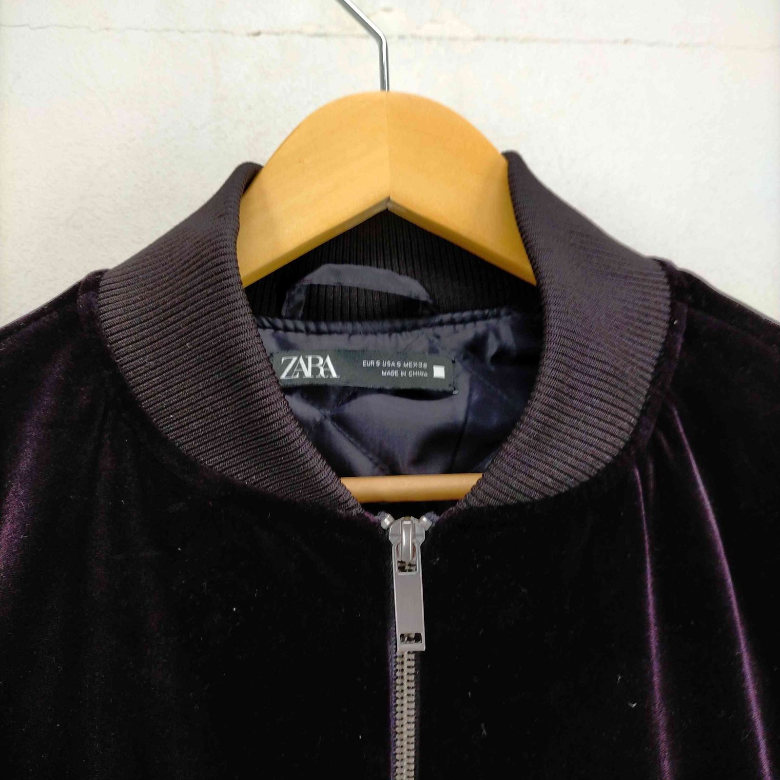ザラ ZARA ベルベット ボンバー ジャケット メンズ JPN：S