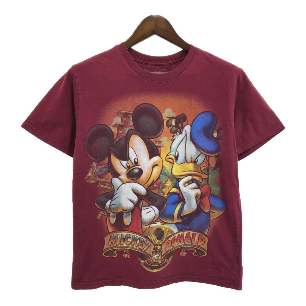 新品！ Disney ミッキーマウス ドナルドダック サーフィン 総柄 アロハシャツ 紺 LL ミッキー サーファー サーフ SURF レーヨン 100% ディズニー ミッキー・マウス ドナルド・ダック グーフィー フェイス