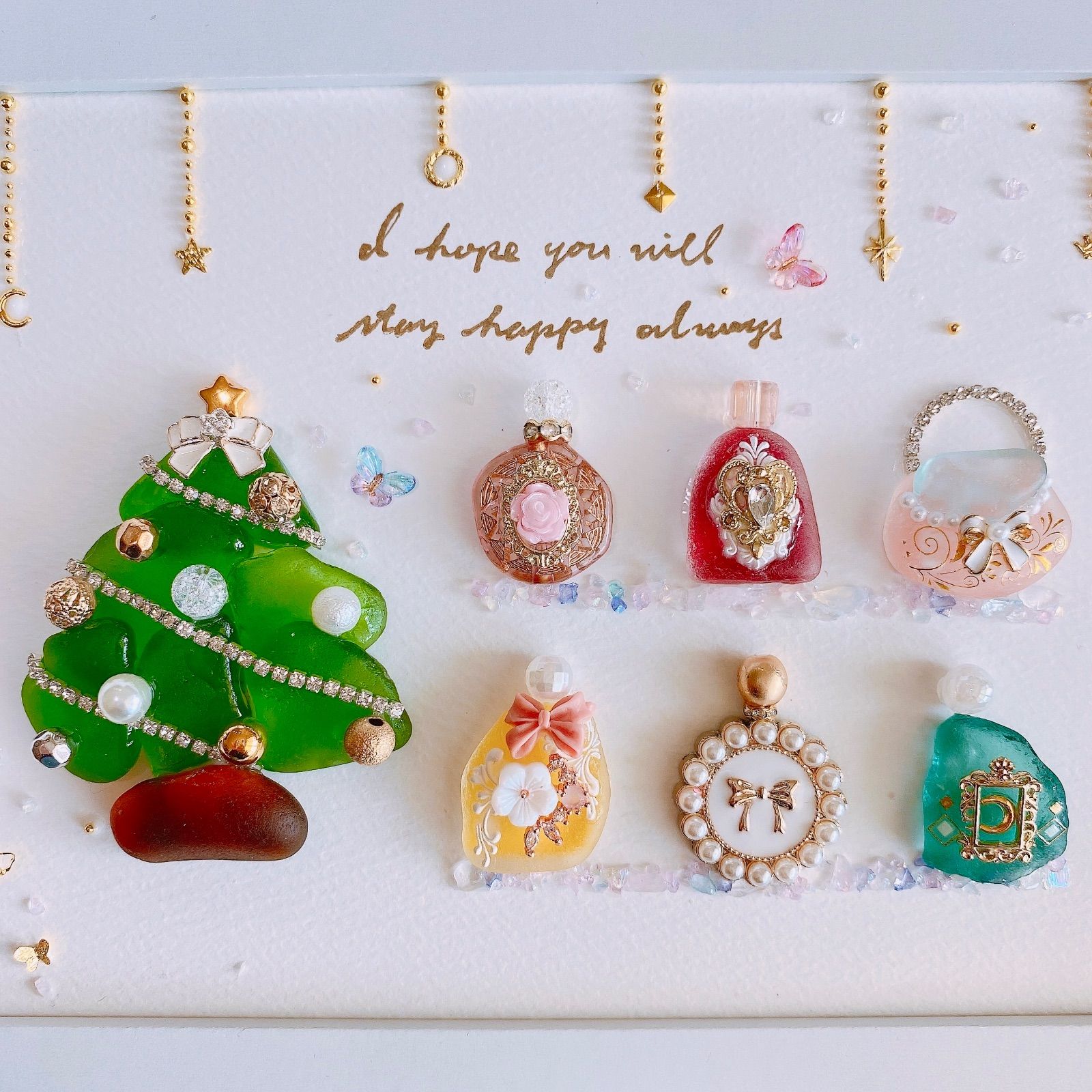 シーグラスアート 限定品 クリスマス ドレス インテリア 雑貨