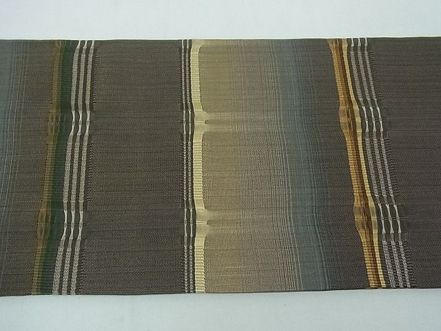 平和屋本店□極上 藤山千春 九寸名古屋帯 草木染 間道 逸品 4kh2046  