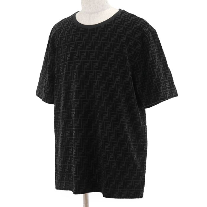 【新品】フェンディ FENDI 半袖　Tシャツ　刺繍　ロゴ　ブラック　レディース FENDI フェンディ 半袖 ロゴ Tシャツ レディース サイズ38