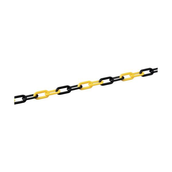 【新品・7営業日以内発送】緑十字 284025 プラスチックチェーン 黄／黒 PT－830TR 長さ30m 線径8mm ポリエチレン【沖縄離島販売】