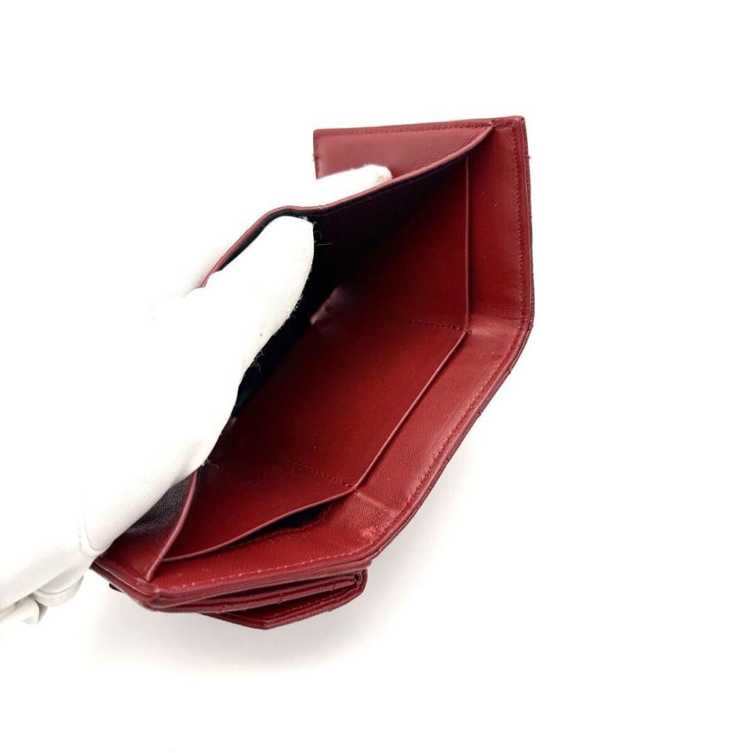 SAINT LAURENT 三つ折り財布 キャビアスキン カサンドラ レッド - メルカリ