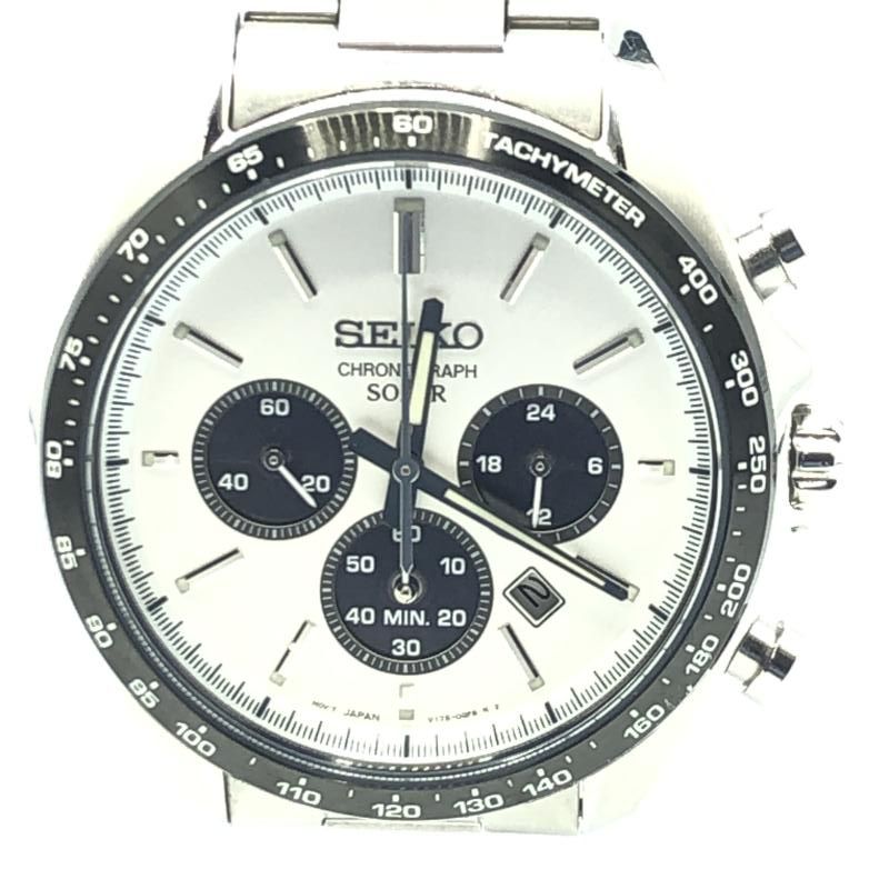 美品SEIKO ソーラー クロノグラフ V175-0FA0 中古・古着通販】SEIKO (セイコー) ソーラー腕時計/クロノグラフ