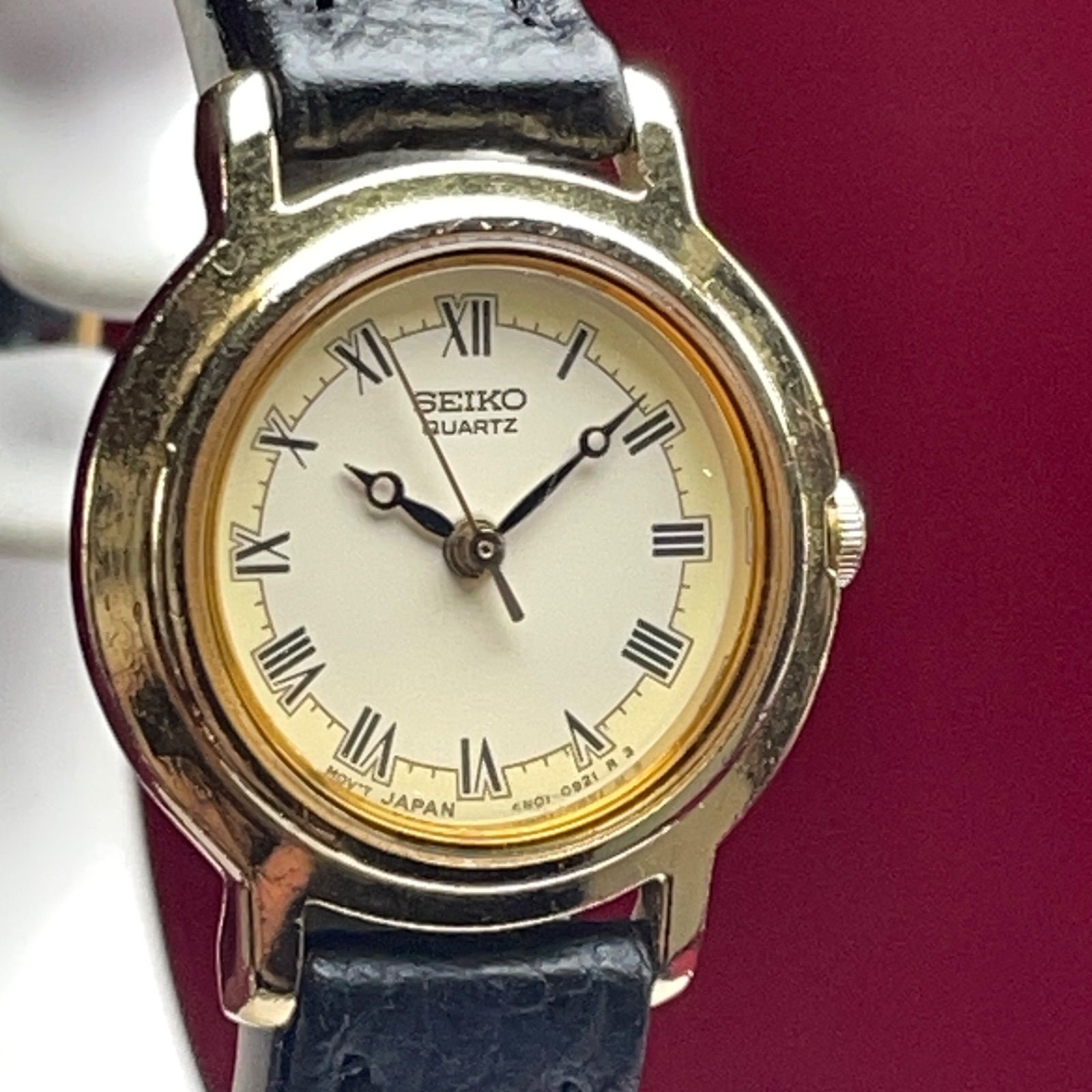 高級 SEIKO QUARTZ 電池交換済 日本製 ローマンインデックス