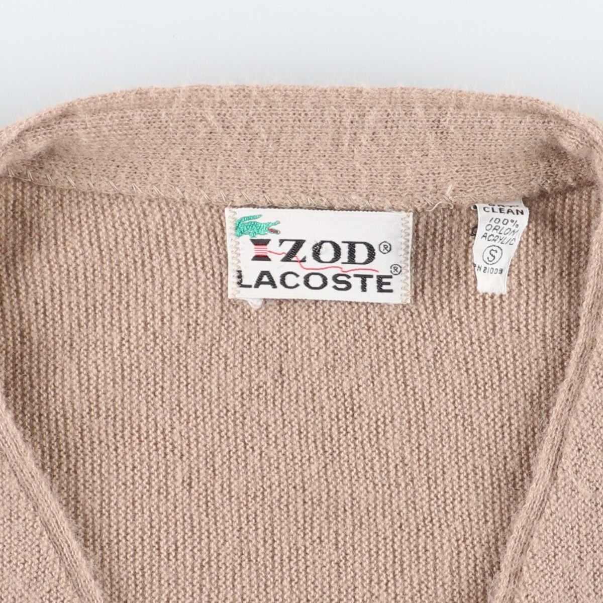 古着 70年代 ラコステ LACOSTE IZOD アクリルニットカーディガン