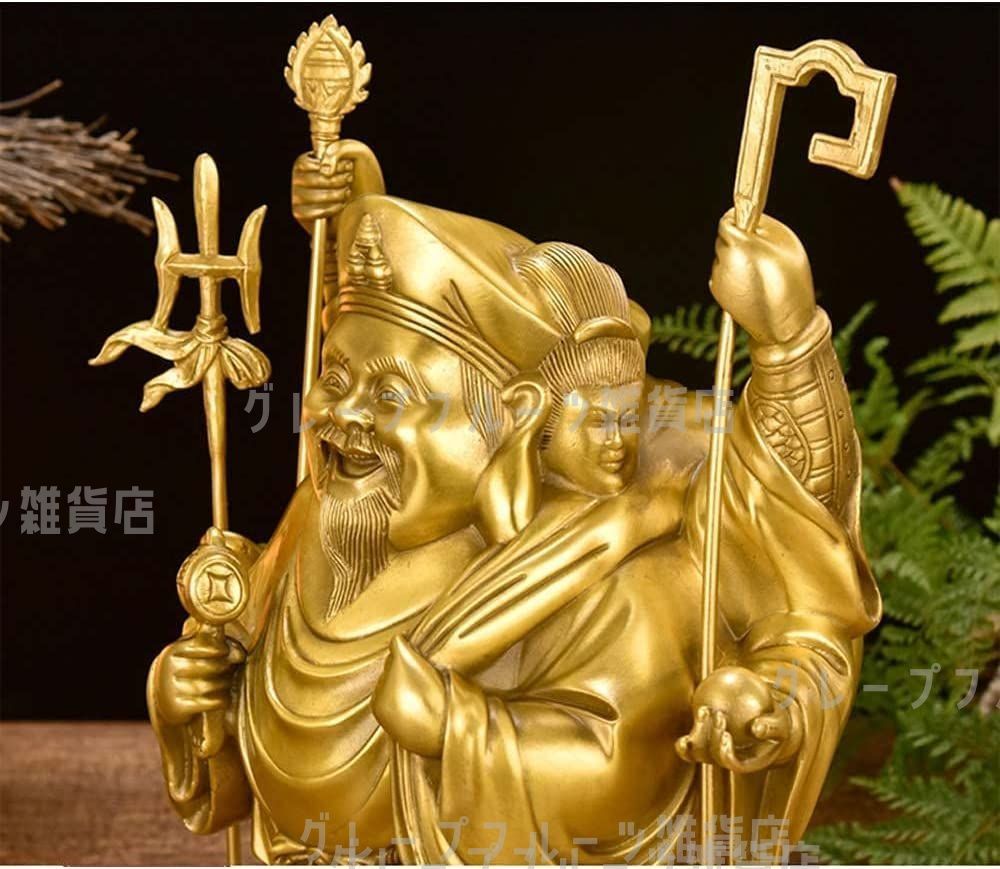 銅製：大黒天座像 新品未使用】大黒天 三面大黒天 銅製 開運 商売繁盛 金運アップ
