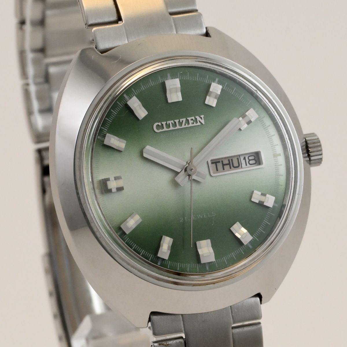 ヴィンテージ 1970 s シチズン Citizen 36mm Green dial 自動巻 Automatic メンズ 腕時計 Day|Date Ref.4-65001 Cal.6501