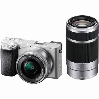 ソニー SONY ミラーレス一眼 α6400 ダブルズームレンズキット SELP1650 F3.5-5.6 SEL55210 F4.5-6.3 SEL55210 シルバー ILCE-6400Y S