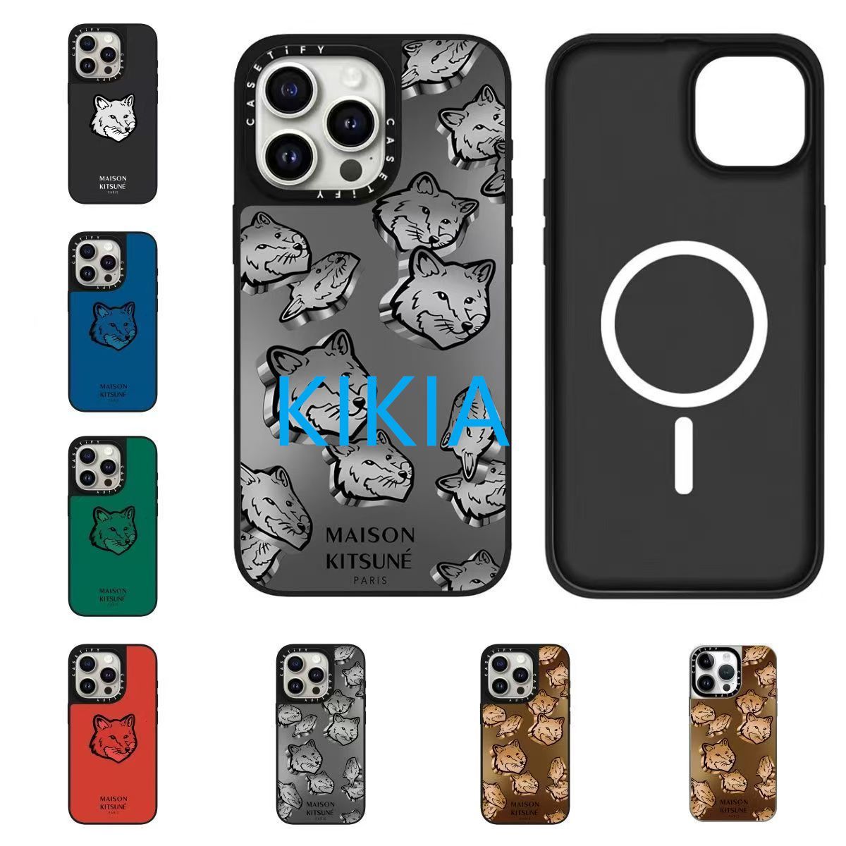 新品 MAISON KITSUNE CASETiFY  MagSafe対応 小狐のデザイン スマホケース トスマホケースiPhone16/16pro/16pro max/15/15pro/15pro max/14/14pro max/13/12