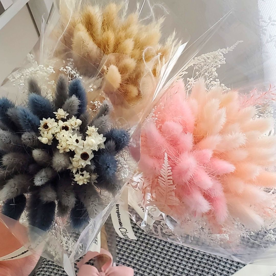 花束 ドライフラワーブーケ ブーケ ラグラス バニーテール