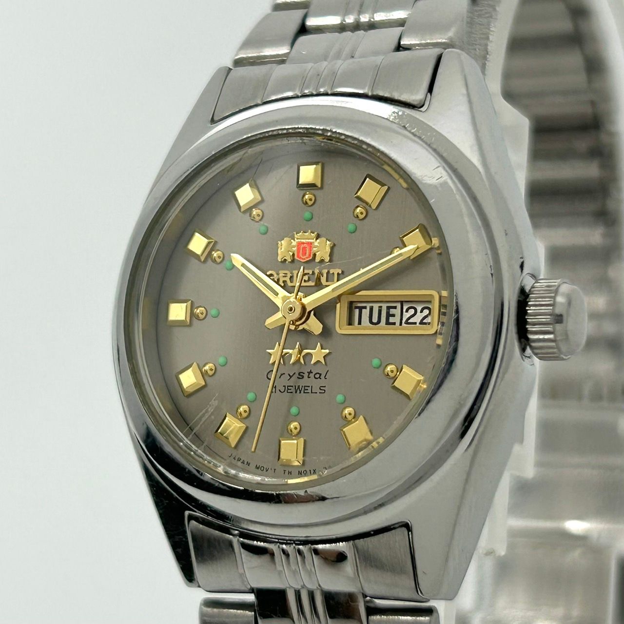 t*5様 ⭐️オリエントスリースター21石オートマチック⭐️ディデート⭐️オーバ 稼働品】ORIENT オリエント 腕時計 レディース Crystal スリー