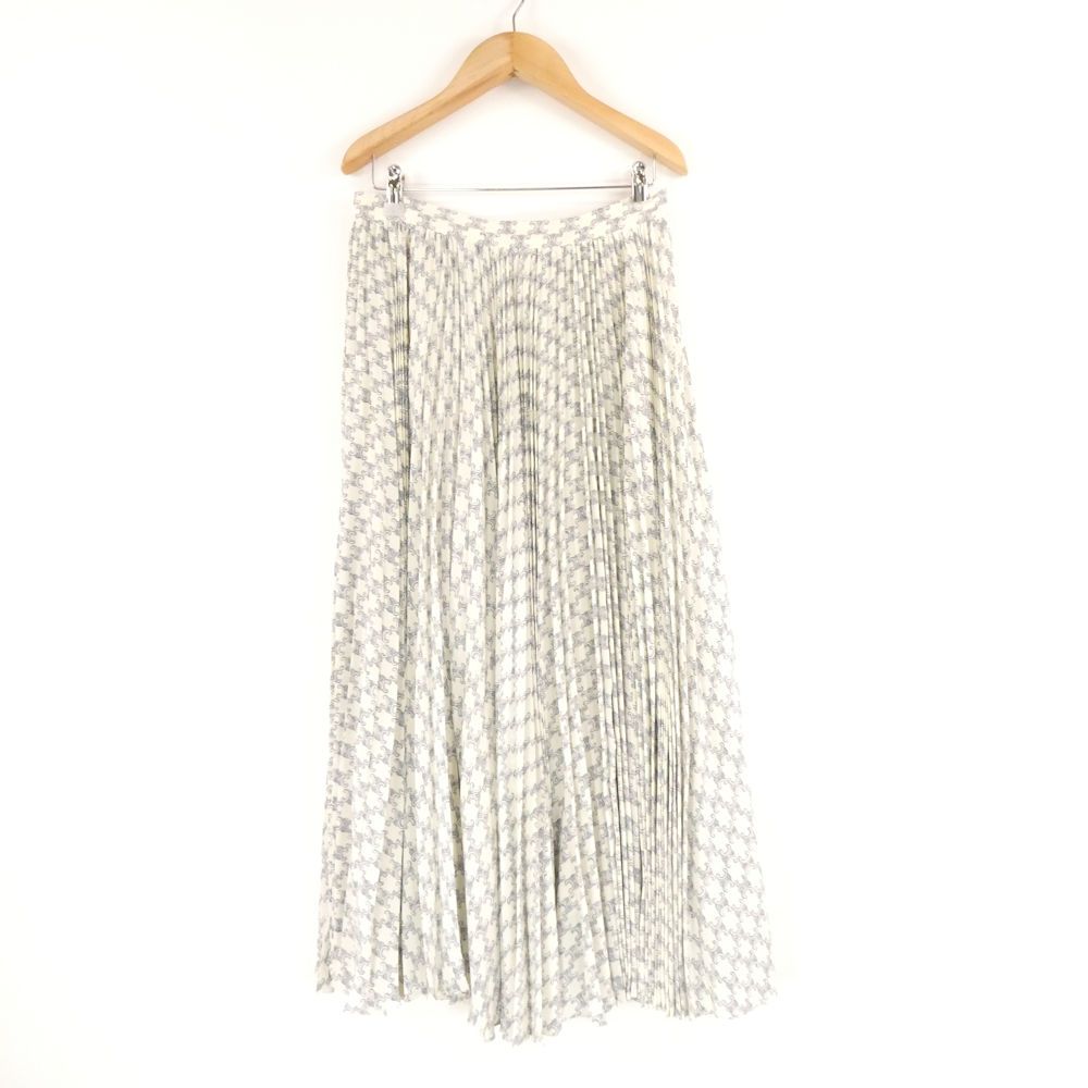 CELINE セリーヌ 2J369632P プリーツスカート 40 シルク100％ トリオンフ ロング丈 レディース AY7278W2